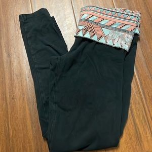 Pre-owned Victorias secret black leggings pink collection size small